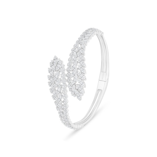 [BNG01WCZ00000A123] Sterling Silver 925 Bangle Rhodium Plated Embedded With White Zircon