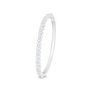 Sterling Silver 925 Bangle Rhodium Plated Embedded With White Zircon