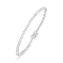 Sterling Silver 925 Bracelet Rhodium Plated Embedded With White Zircon