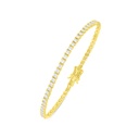 Sterling Silver 925 Bracelet Golden Plated Embedded With White Zircon