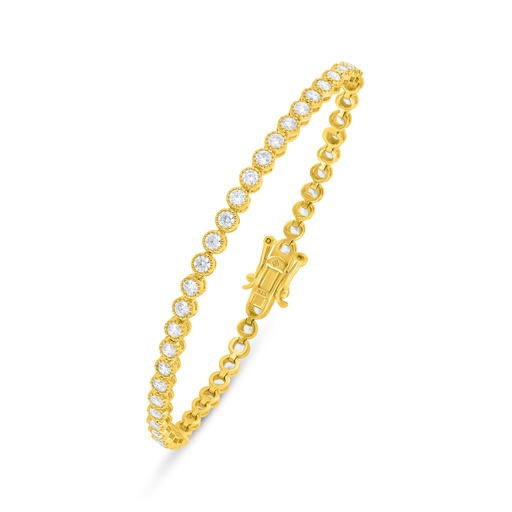 [BRC02WCZ00000B225] Sterling Silver 925 Bracelet Golden Plated Embedded With White Zircon