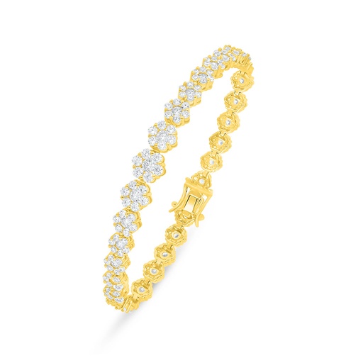 [BRC02WCZ00000B239] Sterling Silver 925 Bracelet Golden Plated Embedded With Yellow Diamond 