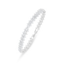 Sterling Silver 925 Bracelet Rhodium Plated Embedded With White Zircon