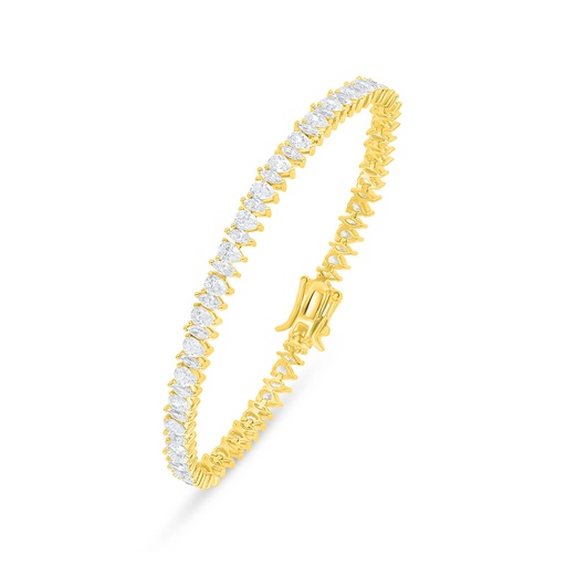 [BRC02WCZ00000B246] Sterling Silver 925 Bracelet Golden Plated Embedded With White Zircon