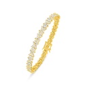 Sterling Silver 925 Bracelet Golden Plated Embedded With White Zircon