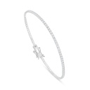 Sterling Silver 925 Bracelet Rhodium Plated Embedded With White Zircon