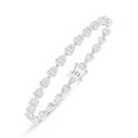 Sterling Silver 925 Bracelet Rhodium Plated Embedded With White Zircon