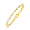 Sterling Silver 925 Bracelet Golden Plated Embedded With White Zircon