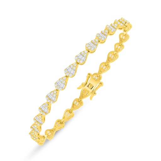 [BRC02WCZ00000B262] Sterling Silver 925 Bracelet Golden Plated Embedded With White Zircon