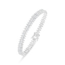 Sterling Silver 925 Bracelet Rhodium Plated Embedded With White Zircon