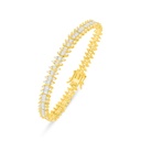 Sterling Silver 925 Bracelet Golden Plated Embedded With White Zircon