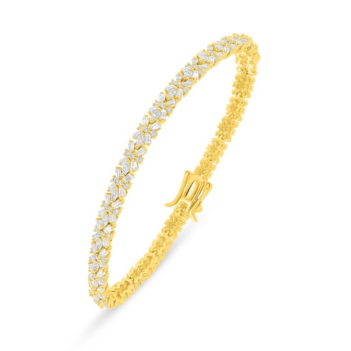 [BRC02WCZ00000B322] Sterling Silver 925 Bracelet Golden Plated Embedded With White Zircon