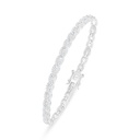 Sterling Silver 925 Bracelet Rhodium Plated Embedded With White Zircon