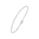 Sterling Silver 925 Bracelet Rhodium Plated Embedded With White Zircon