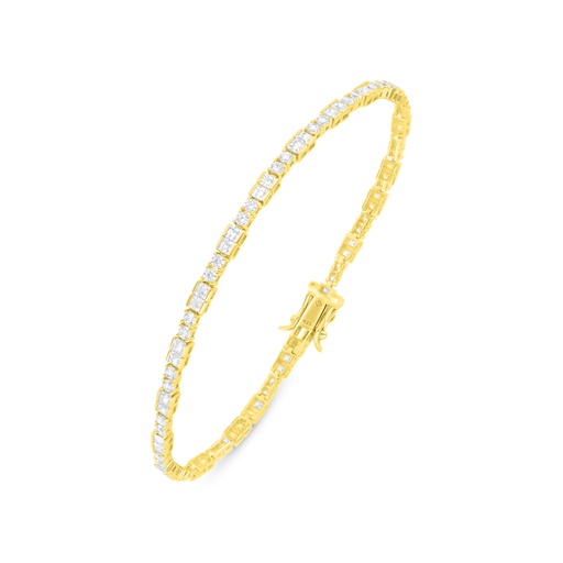 [BRC02WCZ00000B258] Sterling Silver 925 Bracelet Golden Plated Embedded With White Zircon