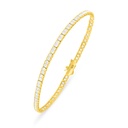 Sterling Silver 925 Bracelet Golden Plated Embedded With White Zircon