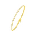 Sterling Silver 925 Bracelet Golden Plated Embedded With White Zircon