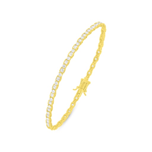 [BRC02WCZ00000B259] Sterling Silver 925 Bracelet Golden Plated Embedded With White Zircon