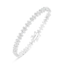 Sterling Silver 925 Bracelet Rhodium Plated Embedded With White Zircon