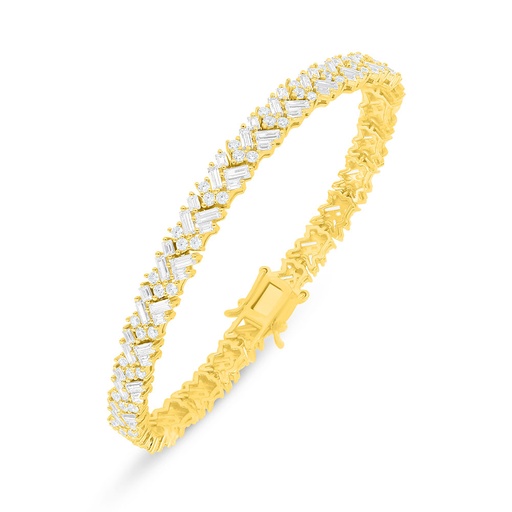 [BRC02WCZ00000B340] Sterling Silver 925 Bracelet Golden Plated Embedded With White Zircon