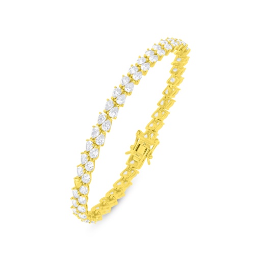 [BRC02WCZ00000B250] Sterling Silver 925 Bracelet Golden Plated Embedded With White Zircon