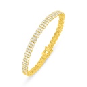 Sterling Silver 925 Bracelet Golden Plated Embedded With White Zircon