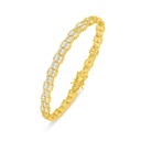 Sterling Silver 925 Bracelet Golden Plated Embedded With White Zircon