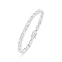 Sterling Silver 925 Bracelet Rhodium Plated Embedded With White Zircon