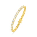 Sterling Silver 925 Bracelet Golden Plated Embedded With White Zircon