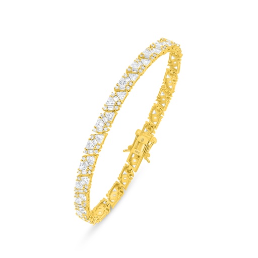 [BRC02WCZ00000B297] Sterling Silver 925 Bracelet Golden Plated Embedded With White Zircon