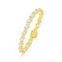 Sterling Silver 925 Bracelet Golden Plated Embedded With Yellow Diamond And White Zircon