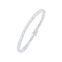 Sterling Silver 925 Bracelet Rhodium Plated Embedded With White Zircon