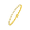 Sterling Silver 925 Bracelet Golden Plated Embedded With White Zircon