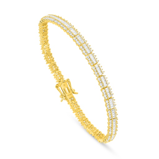 [BRC02WCZ00000B265] Sterling Silver 925 Bracelet Golden Plated Embedded With White Zircon