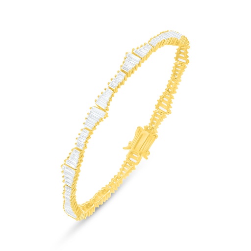 [BRC02WCZ00000B271] Sterling Silver 925 Bracelet Golden Plated Embedded With White Zircon