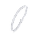 Sterling Silver 925 Bracelet Rhodium Plated Embedded With White Zircon