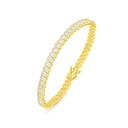 Sterling Silver 925 Bracelet Golden Plated Embedded With White Zircon