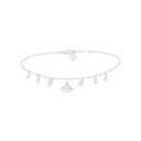 Sterling Silver 925 Bracelet Rhodium Plated Embedded With Natural White Pearl And White Shell And White Zircon