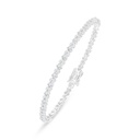 Sterling Silver 925 Bracelet Rhodium Plated Embedded With White Zircon