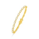 Sterling Silver 925 Bracelet Golden Plated Embedded With White Zircon