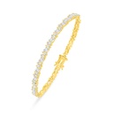 Sterling Silver 925 Bracelet Golden Plated Embedded With White Zircon