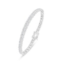 Sterling Silver 925 Bracelet Rhodium Plated Embedded With White Zircon