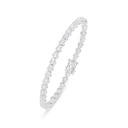 Sterling Silver 925 Bracelet Rhodium Plated Embedded With White Zircon