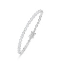 Sterling Silver 925 Bracelet Rhodium Plated Embedded With White Zircon