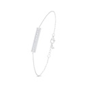 Sterling Silver 925 Bracelet Rhodium Plated Embedded With White Zircon