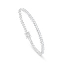 Sterling Silver 925 Bracelet Rhodium Plated Embedded With White Zircon