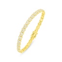 Sterling Silver 925 Bracelet Golden Plated Embedded With White Zircon