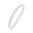 Sterling Silver 925 Bracelet Rhodium Plated Embedded With White Zircon