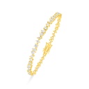 Sterling Silver 925 Bracelet Golden Plated Embedded With White Zircon