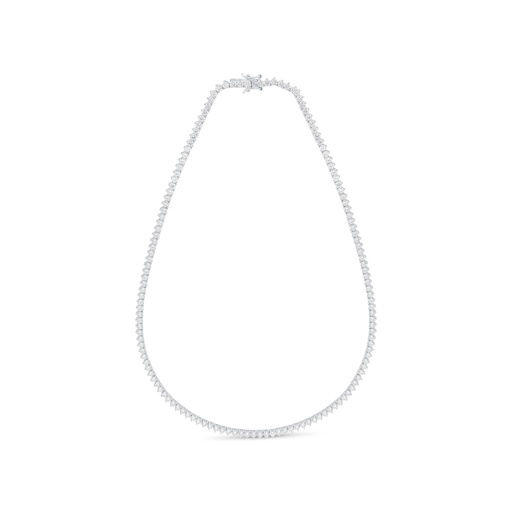 [NCL01WCZ00000B799] Sterling Silver 925 Necklace Rhodium Plated Embedded With White Zircon